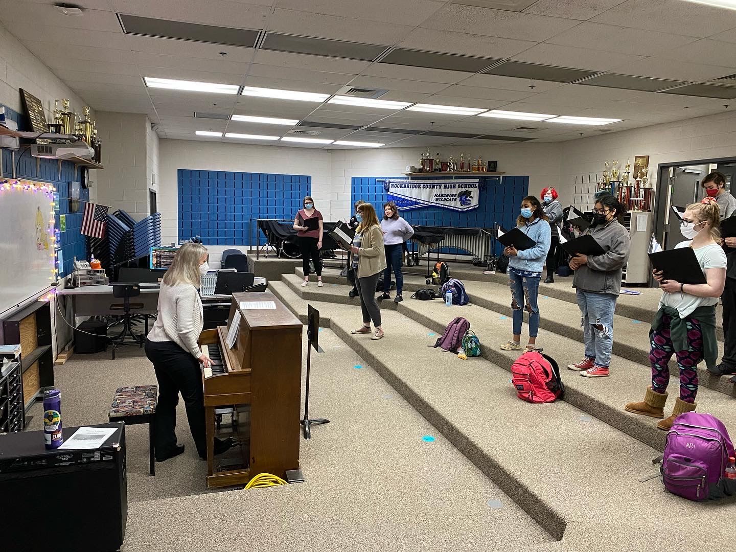 Choir Rehearses in Music Room